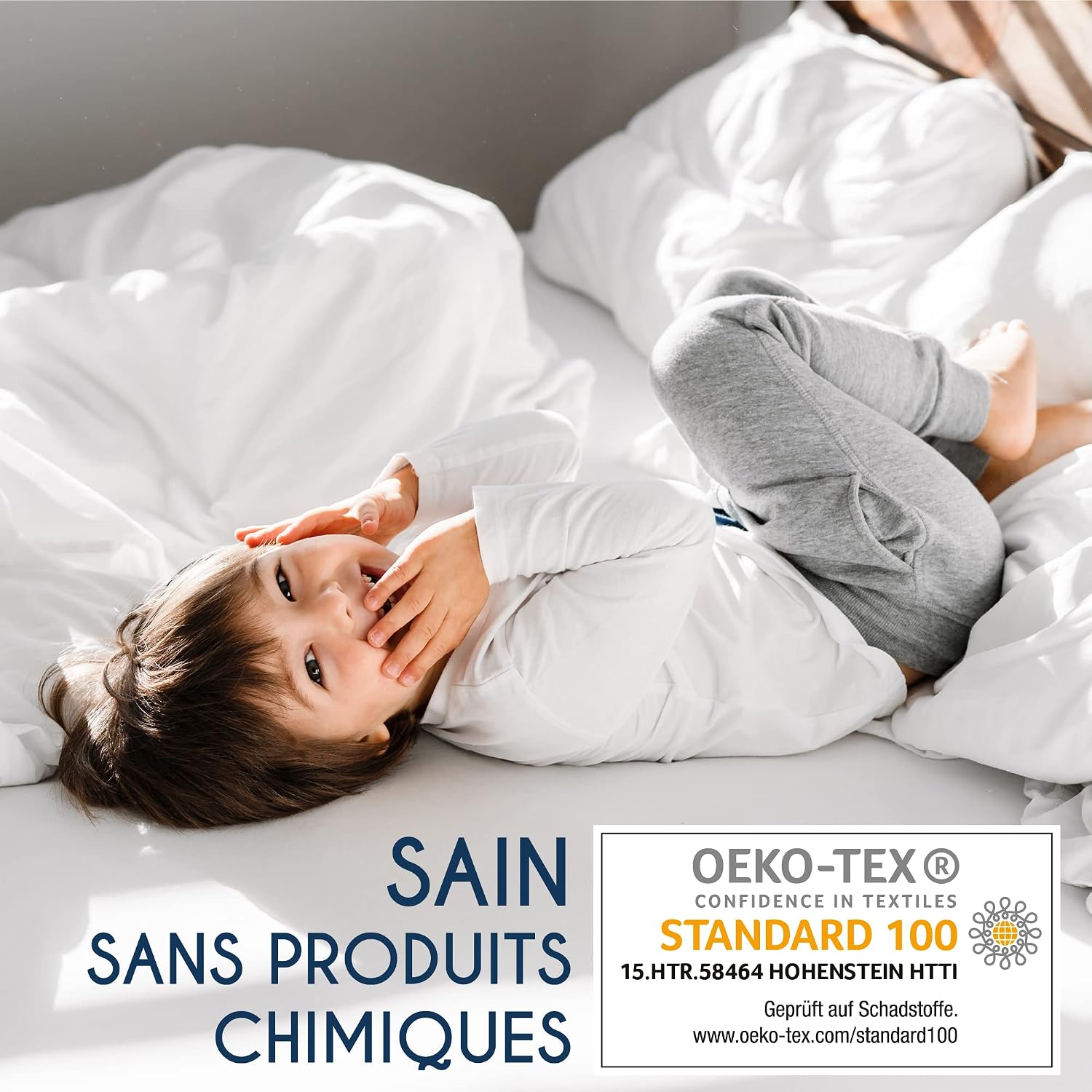 Thumbnail 6 de Dreamzie Drap-Housse 140x190/200 - Anthracite, 100% Jersey coton certifié Oeko Tex
