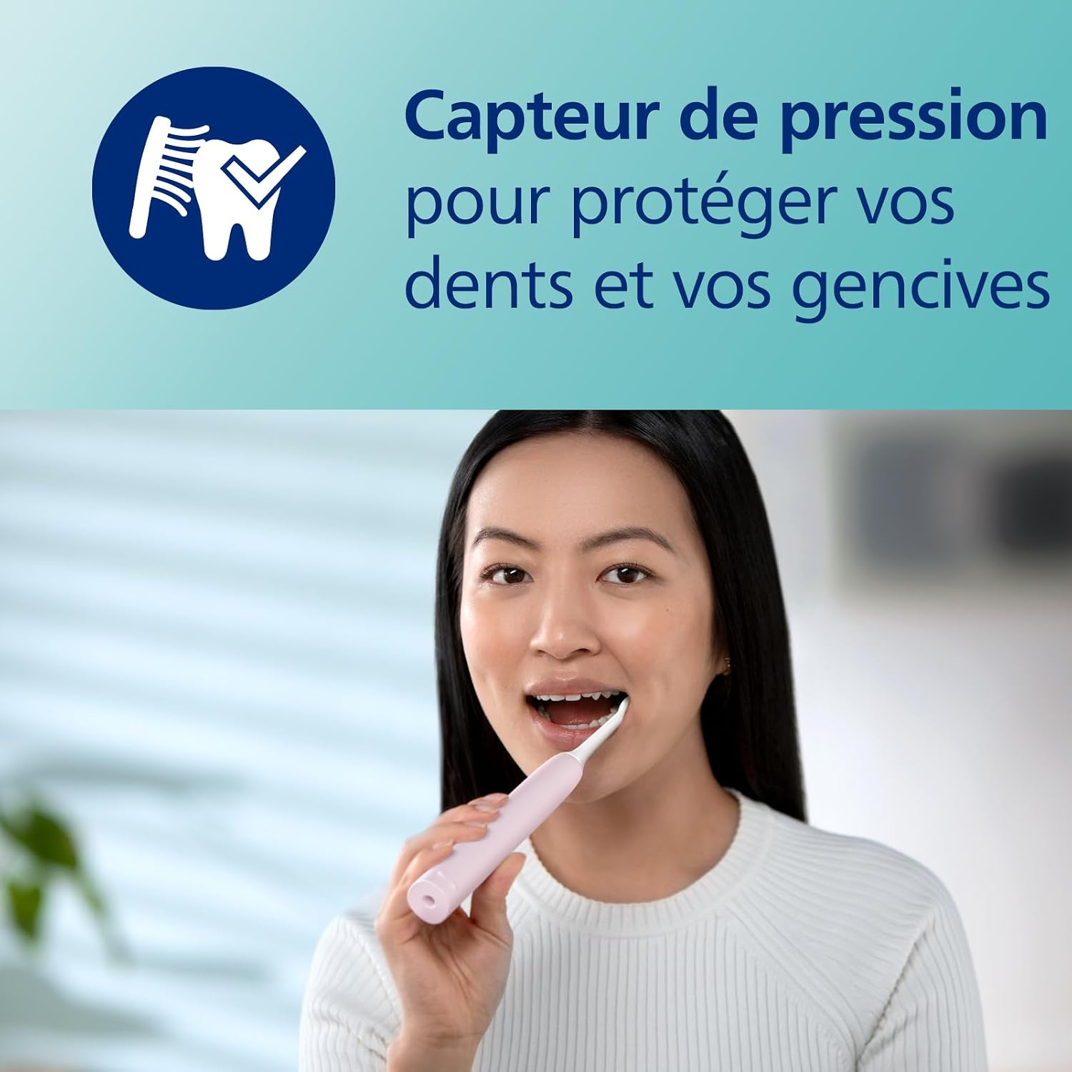 Detalle de Philips Sonicare 3100 HX3673/11 – Brosse à dents électrique sonic rose pastel avec capteur de pression et minuterie