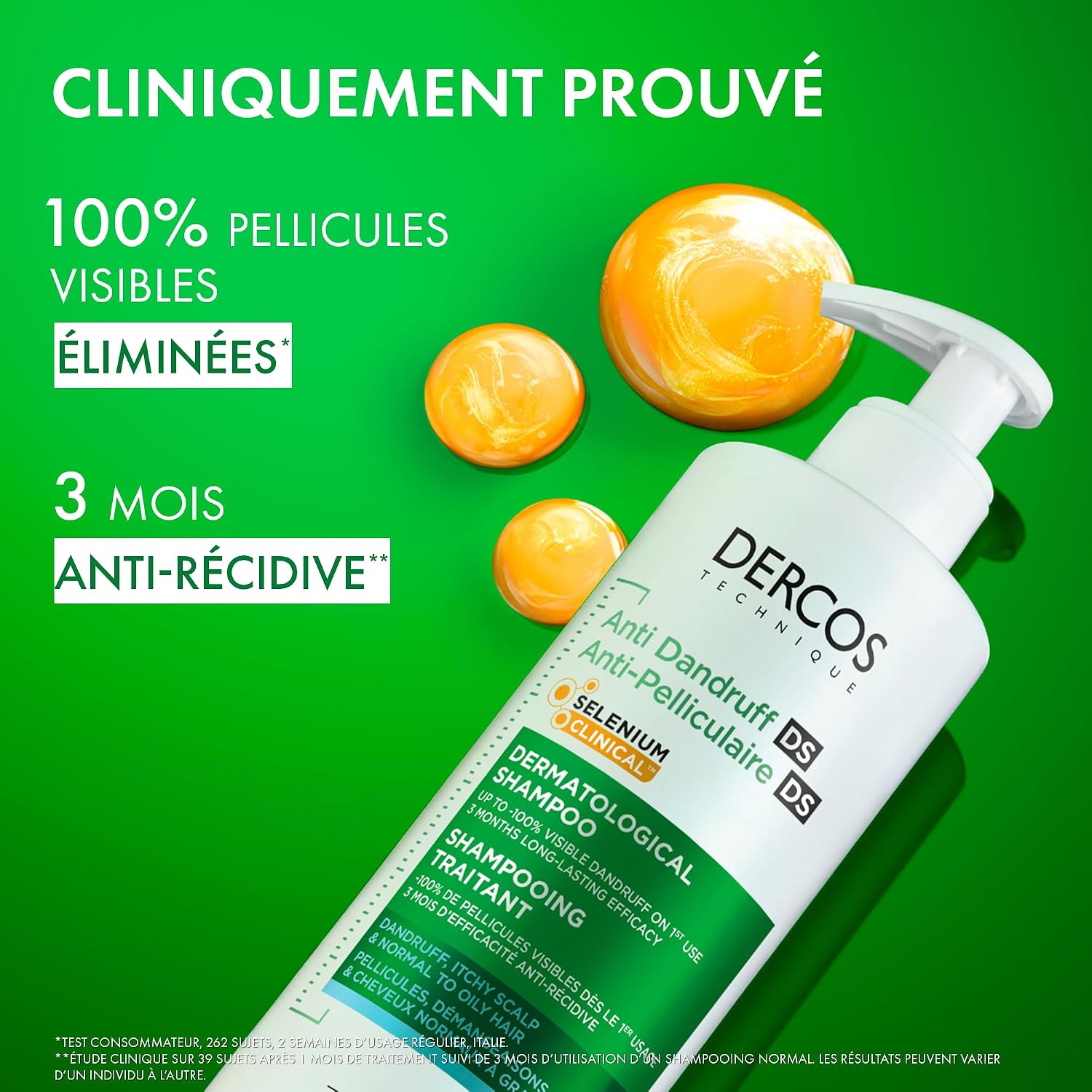 Detalle de VICHY DERCOS Shampooing Anti-Pelliculaire DS – Cheveux Normaux à Gras, Microbiome et Sélénium DS