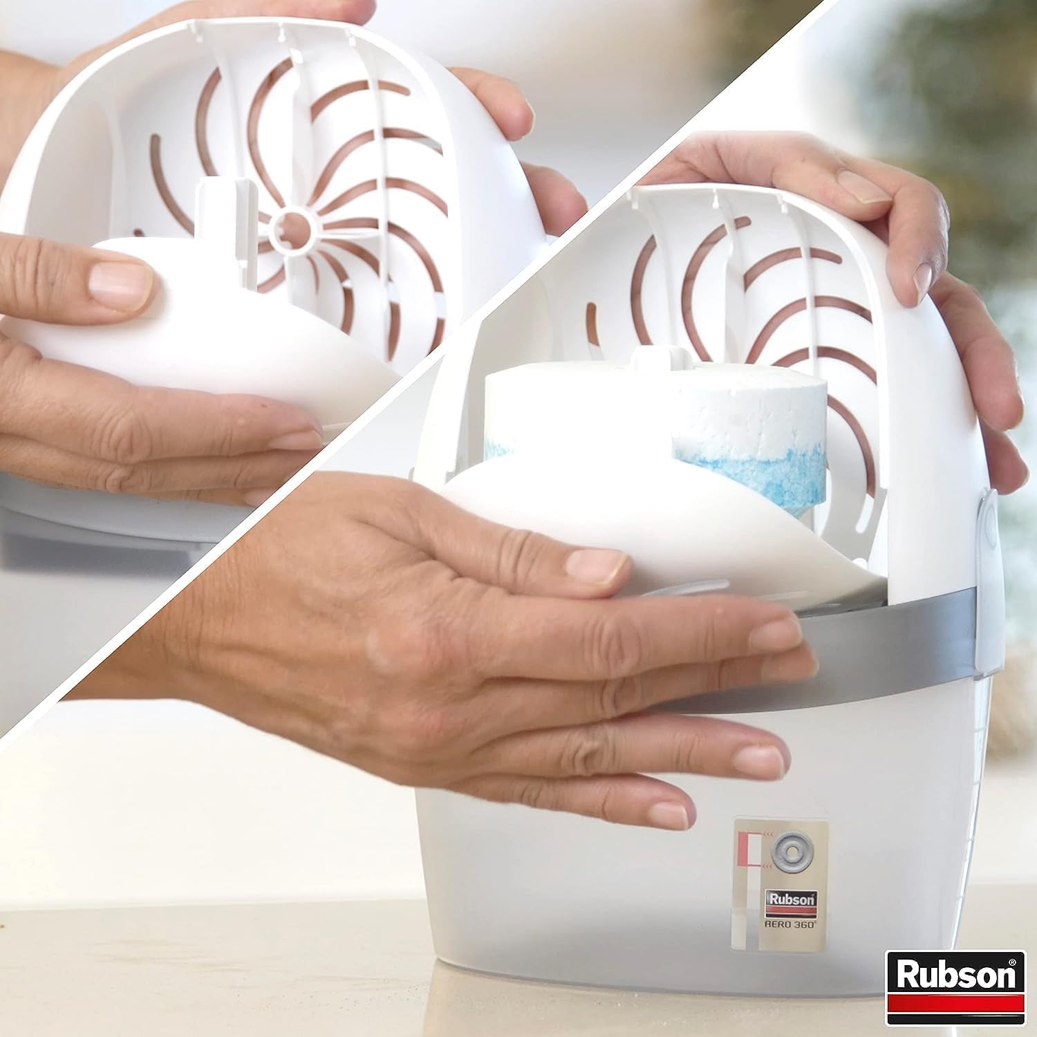 Detalle de Rubson AERO 360° Pure Tab – Recharge absorbeur d’humidité anti-odeur (6 x 450 g)
