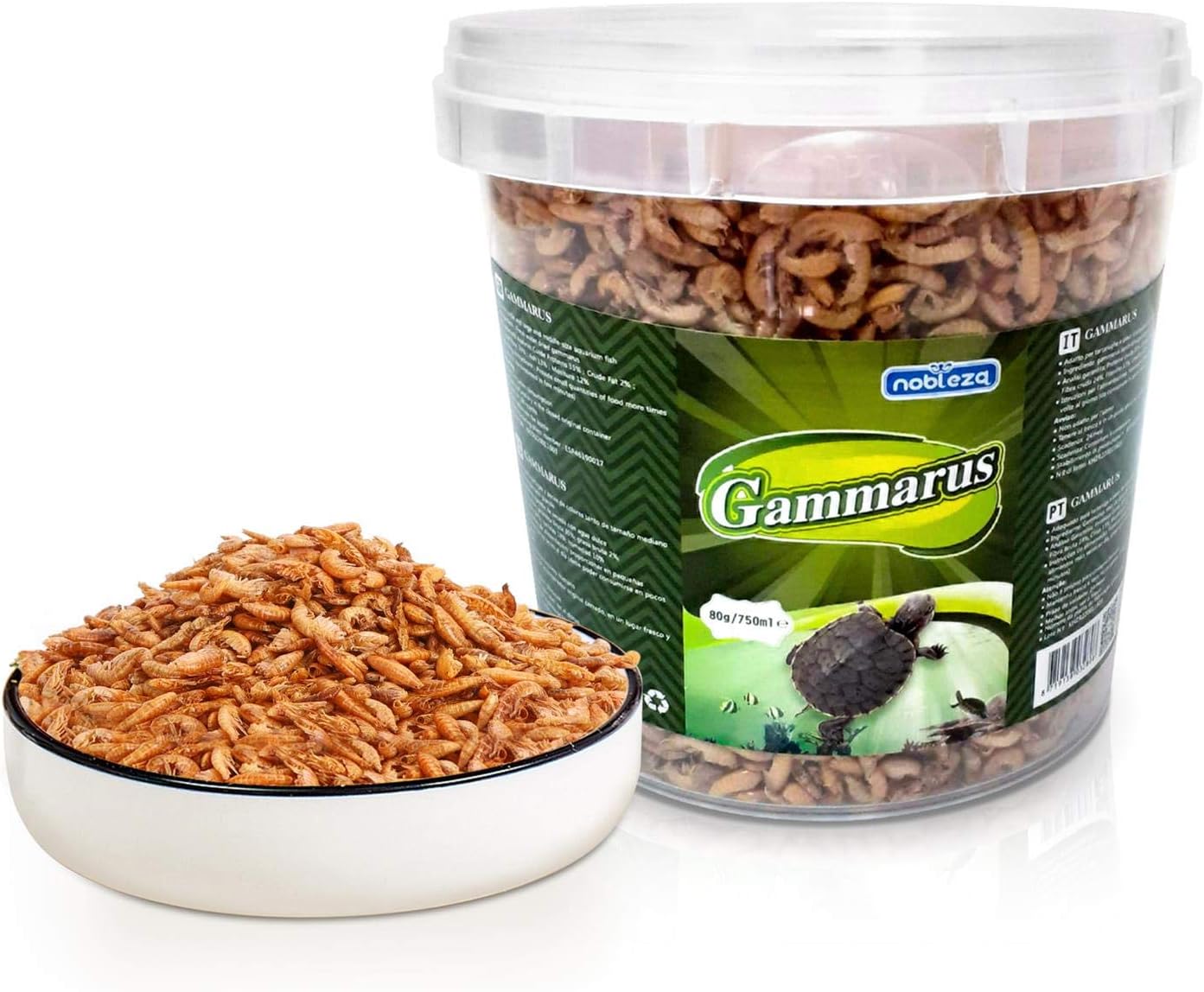 Detalle de Nobleza Nobleza Crevettes Tortue – nourriture pour tortue d’eau aux crevettes, 80 g / 750 ml