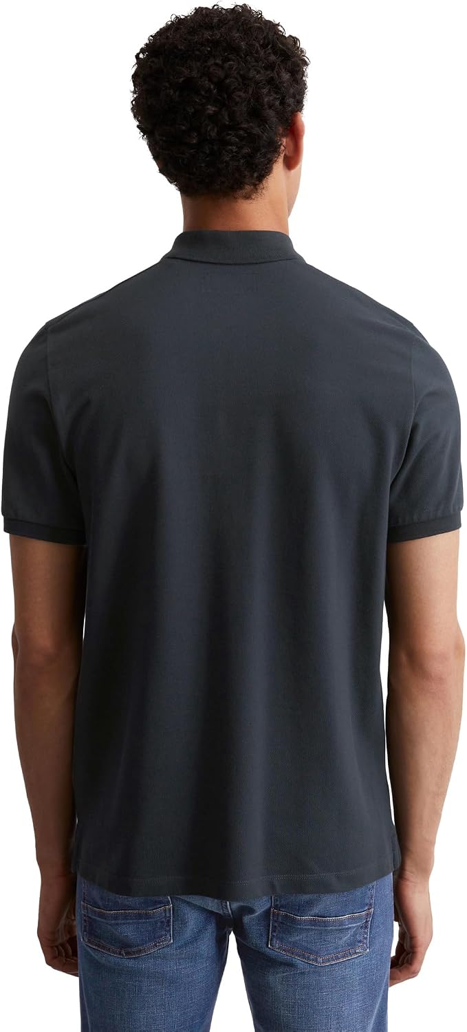 Detalle de Marc O’Polo polo manches courtes en coton biologique Regular Fit, Bleu Dark Navy (L)
