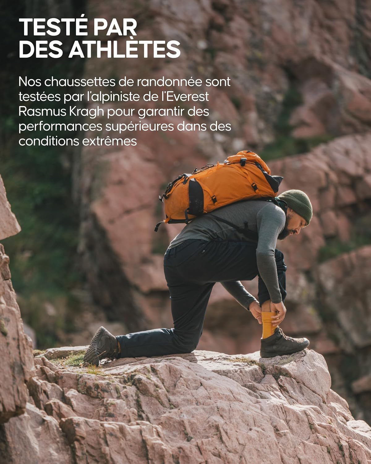 Detalle de DANISH ENDURANCE Chaussettes de Randonnée en Laine Mérinos Légères – Unisex, Lot de 3
