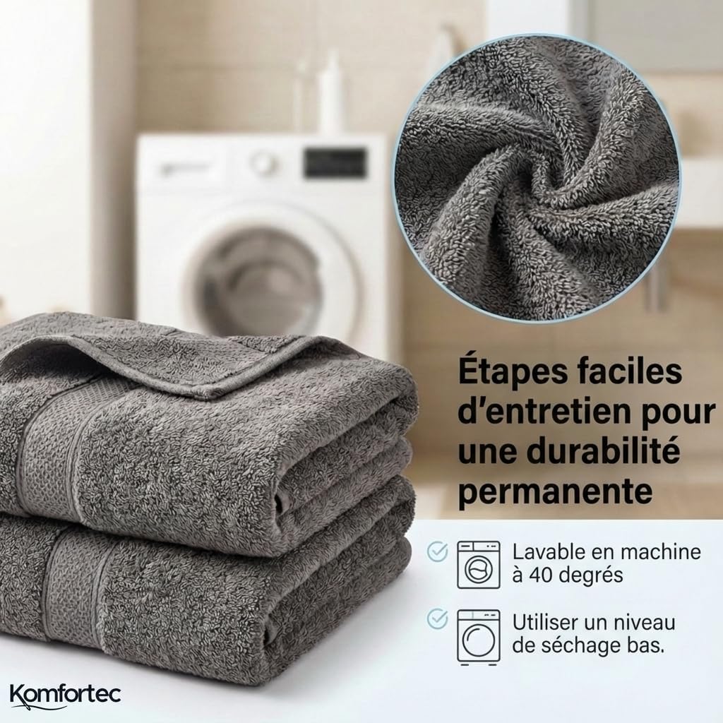 Detalle 1 de Komfortec Serviettes 8 pièces en coton