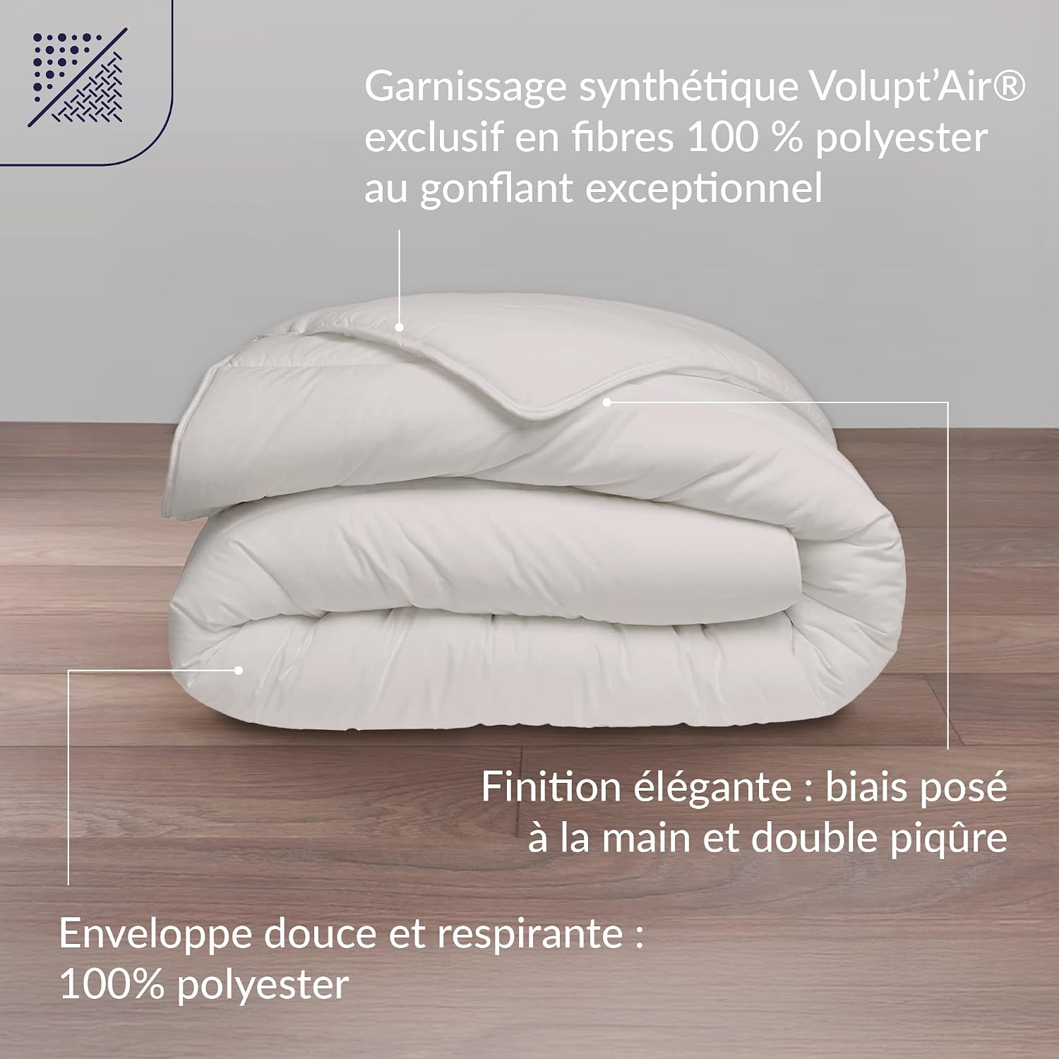 Detalle de DODO – Couette Légère Arizona 240x260 cm, 2 personnes – Ultra Douce et Gonflante