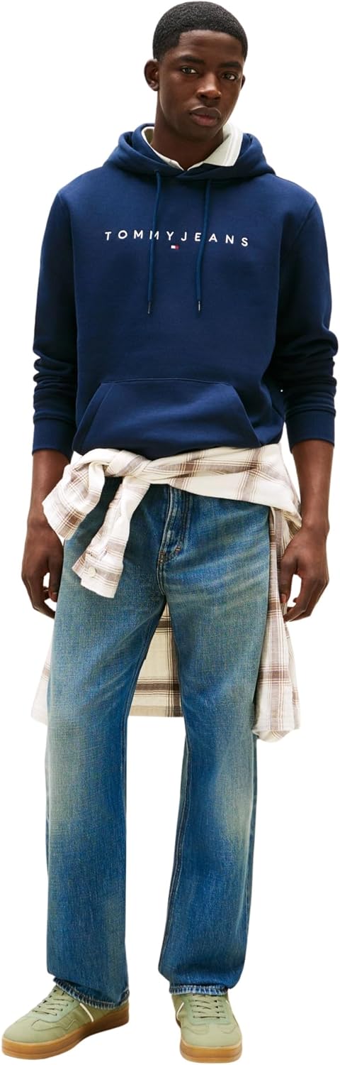 Detalle de Tommy Jeans Sweat à Capuche Homme Linear Logo avec capuche
