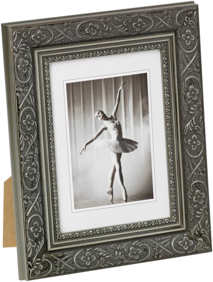 Detalle de Walther Design Cadre photo Barock CR050D anthracite 40 x 50 cm avec passe-partout