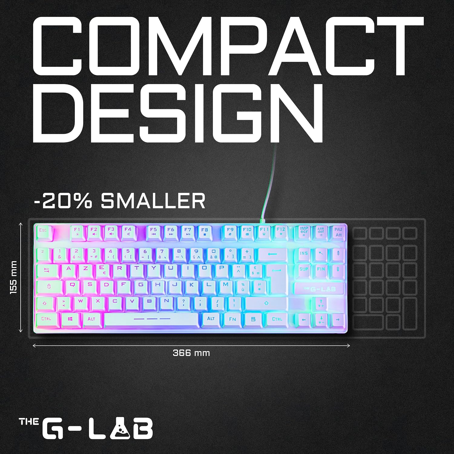 Detalle 2 de The G-Lab Keyz Caesium TKL RGB 8…
