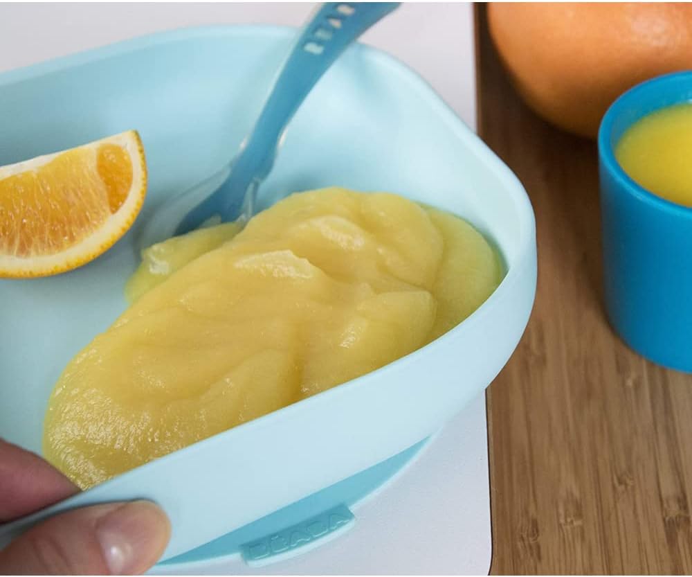 Detalle de BÉABA Assiette Ventouse pour Enfant — 100% silicone, sans BPA, bleu