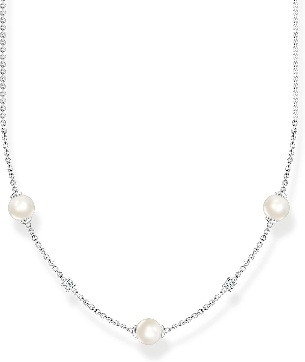Detalle de Thomas Sabo chaîne à perles avec pierres blanches en argent 925