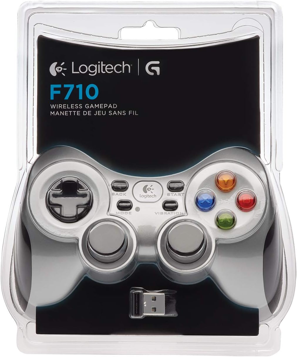 Detalle de Logitech G F710 manette sans fil 2,4 GHz avec nano-récepteur USB, double vibration et croix 4 directions – PC