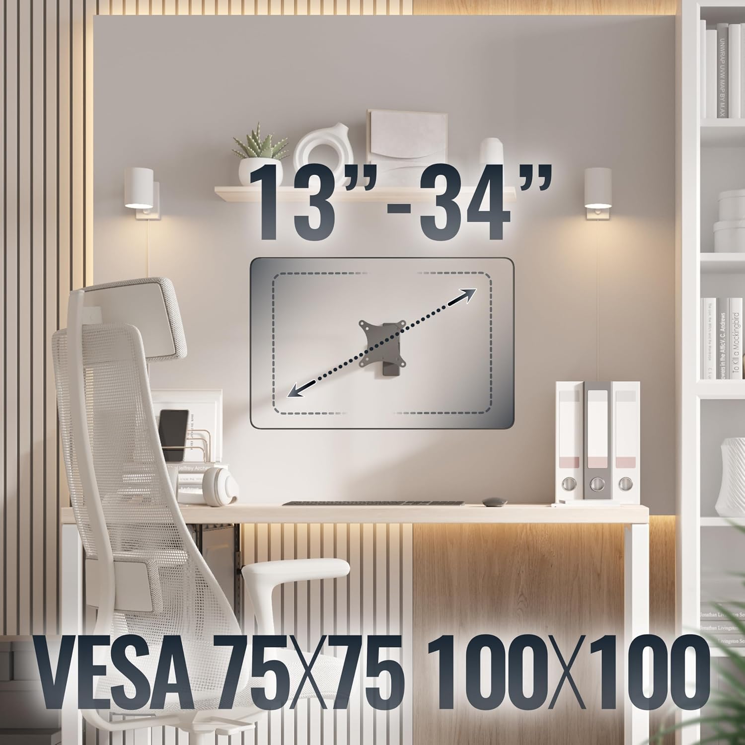 Detalle 2 de Support mural RICOO S7411 pour écran 13-27" ⚙