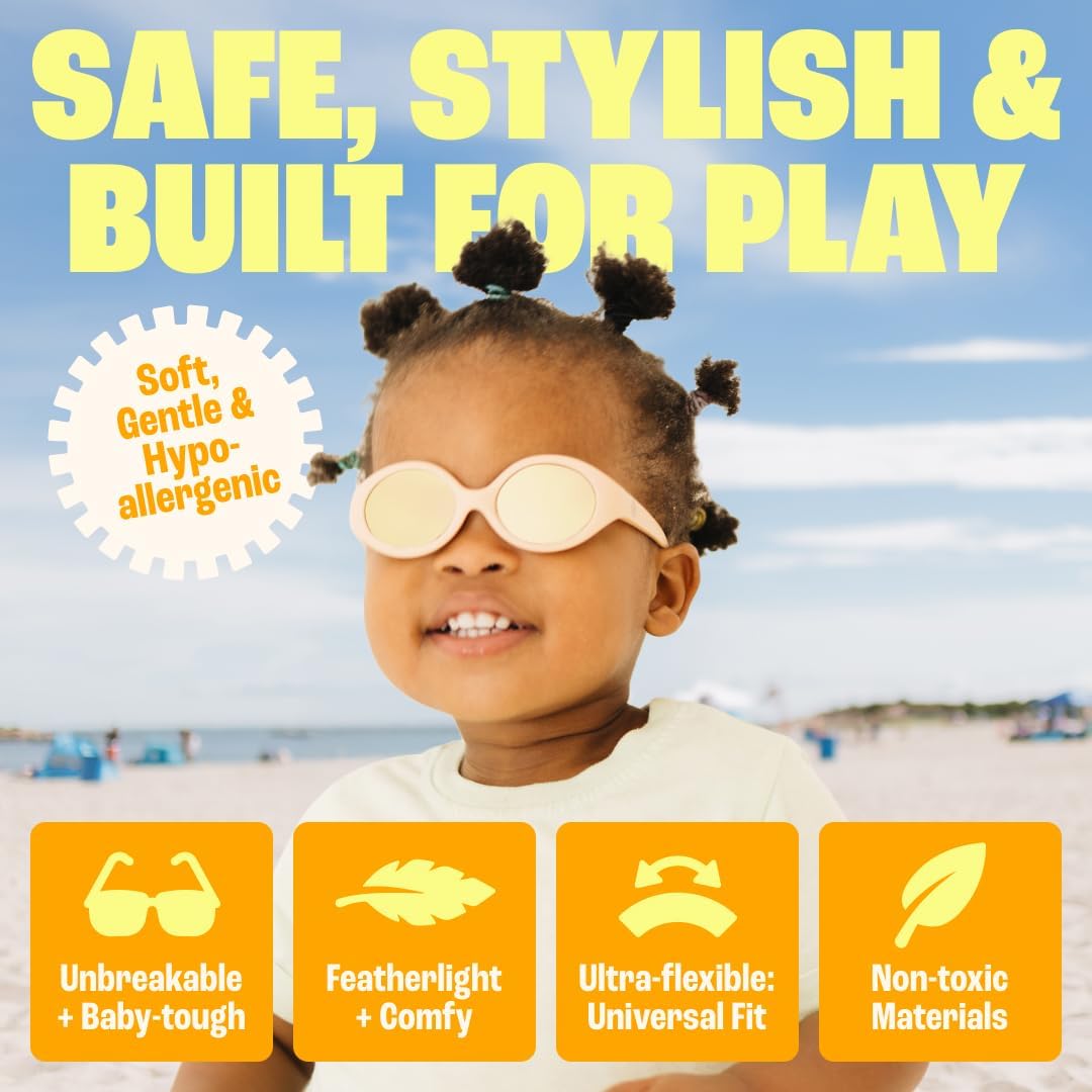 Detalle 2 de BABY SUNNIES Lunettes de soleil polarisées bébé avec lanières (ovales, flexibles)