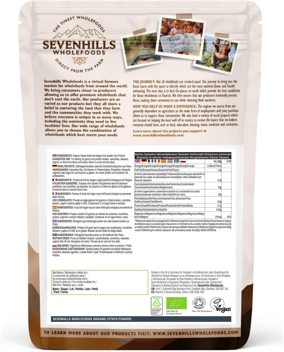 Detalle 2 de Sevenhills Wholefoods Poudre de pitaya 100g đ