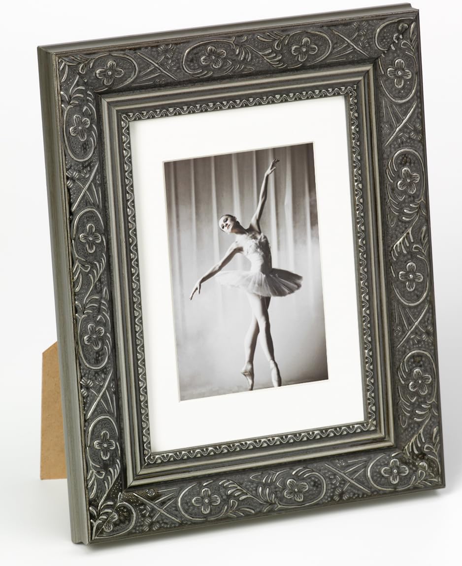 Detalle de Walther Design Cadre photo Barock CR050D anthracite 40 x 50 cm avec passe-partout