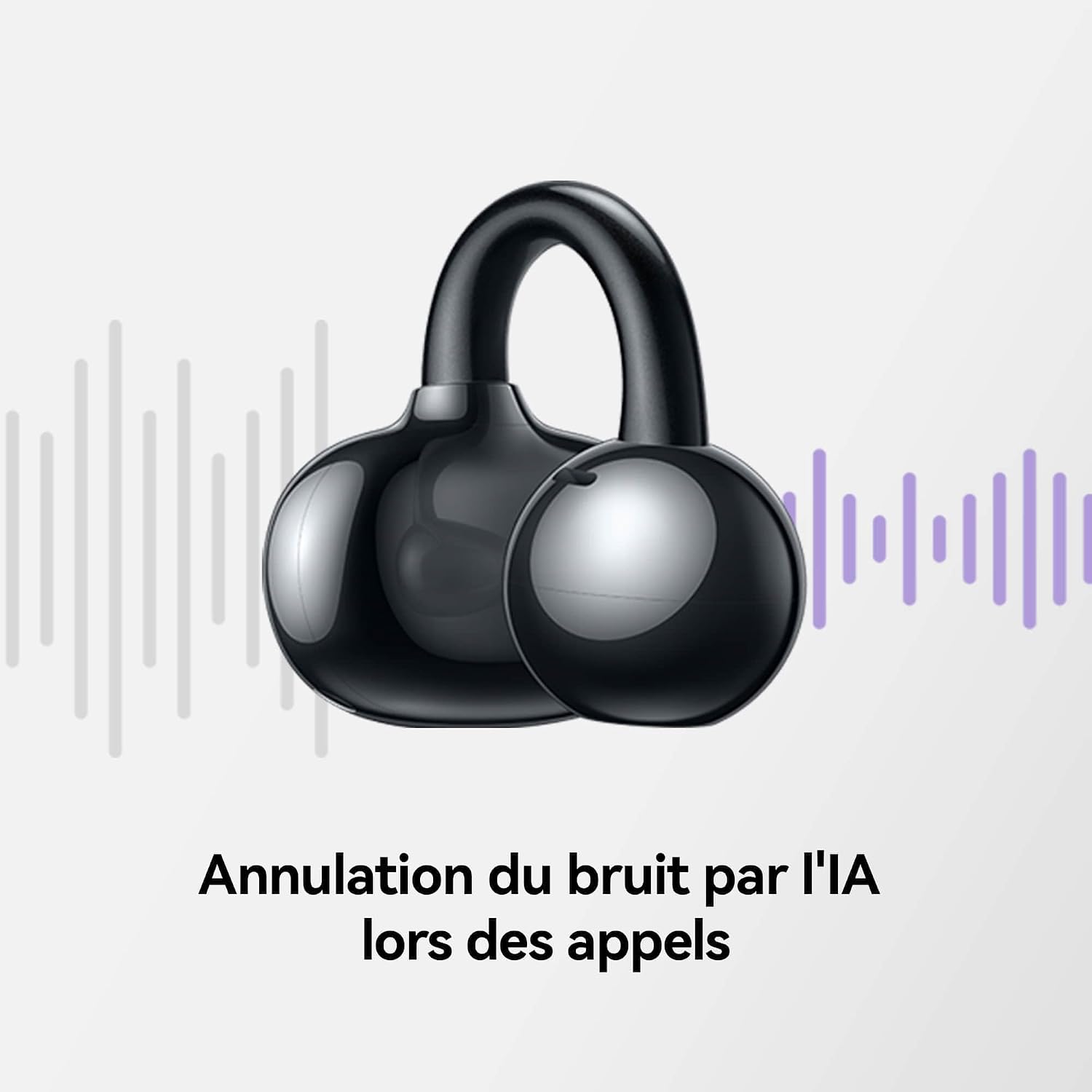 Detalle de HUAWEI FreeClip : écouteurs Bluetooth ouverts, autonomie jusqu’à 8 h, IP54 et double connexion