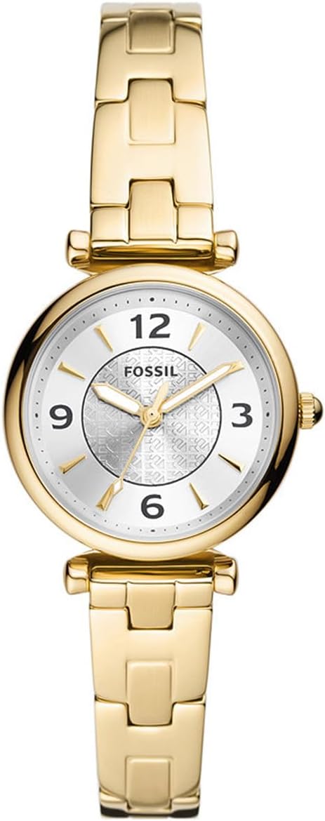 Detalle de FOSSIL Montre Carlie pour Femmes – Mouvement Quartz à 3 Aiguilles, Boîtier Or et Bracelet Acier Inoxydable