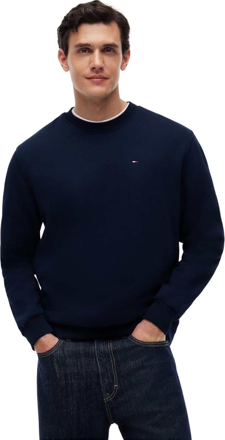 Detalle de Tommy Jeans Sweat homme Regular Fit Flag Fleece col ras-du-cou