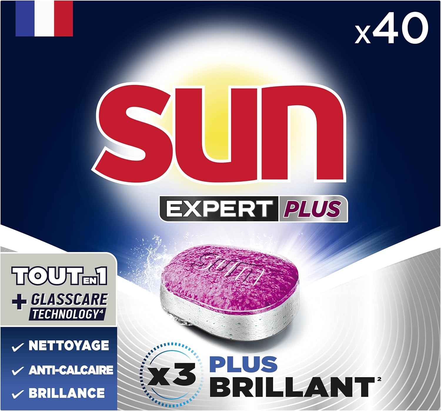 Detalle de Sun - Tablettes Lave-Vaisselle Tout-en-1 Expert Brillance (42 pastilles)