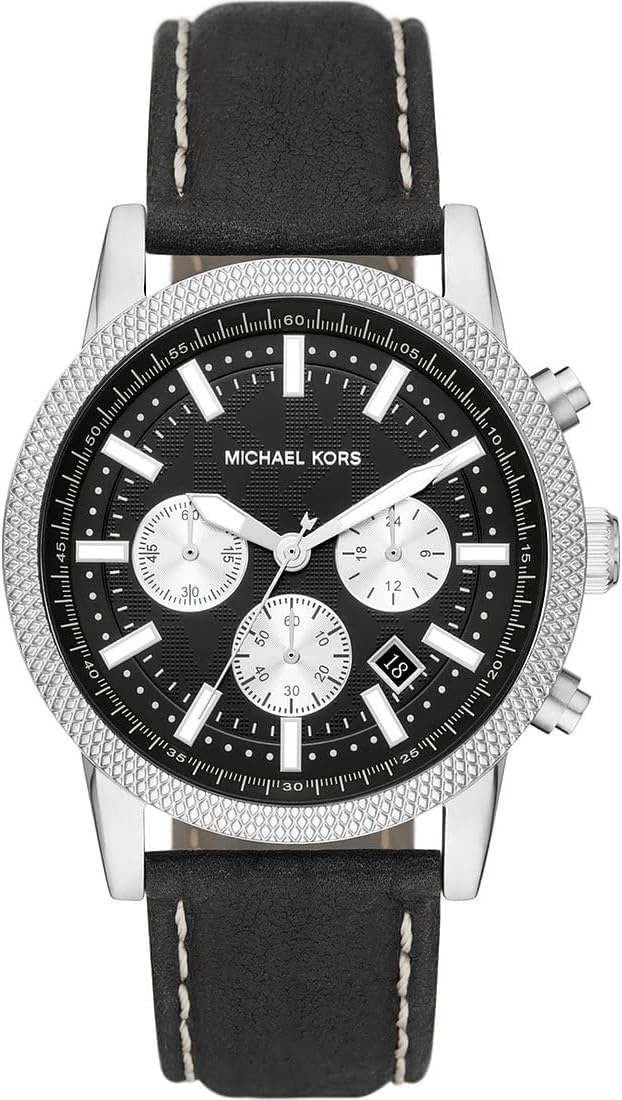 Detalle de Michael Kors Hutton – Montre pour homme, mouvement chronographe (acier inoxydable ou cuir)