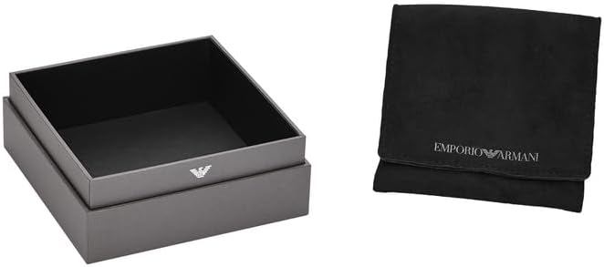 Detalle de Emporio Armani Boutons de manchette en acier inoxydable bicolore pour hommes