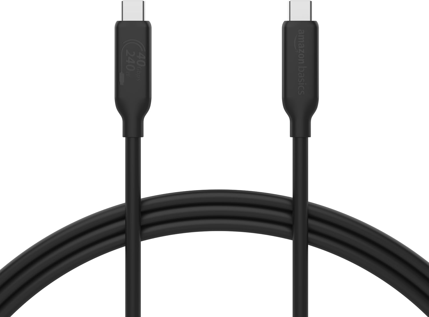 Detalle de Amazon Basics Câble USB‑C vers USB‑C 4 (Thunderbolt 4/3) 240 W, données 40 Gbit/s, vidéo 8K, 1 m noir