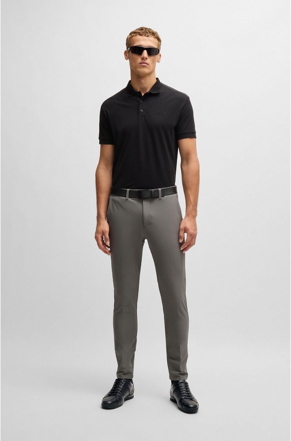 Detalle de BOSS Saturn Lowp Baskets en Cuir avec Doublure Anti-odeurs – Homme