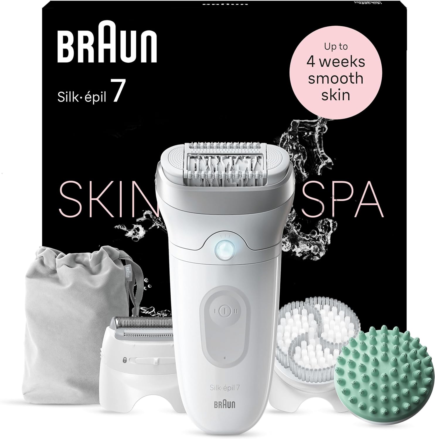 Detalle de Braun Silk-épil 7 SkinSpa (7-081) : épilateur étanche tout-en-un pour épilation facile des zones sensibles