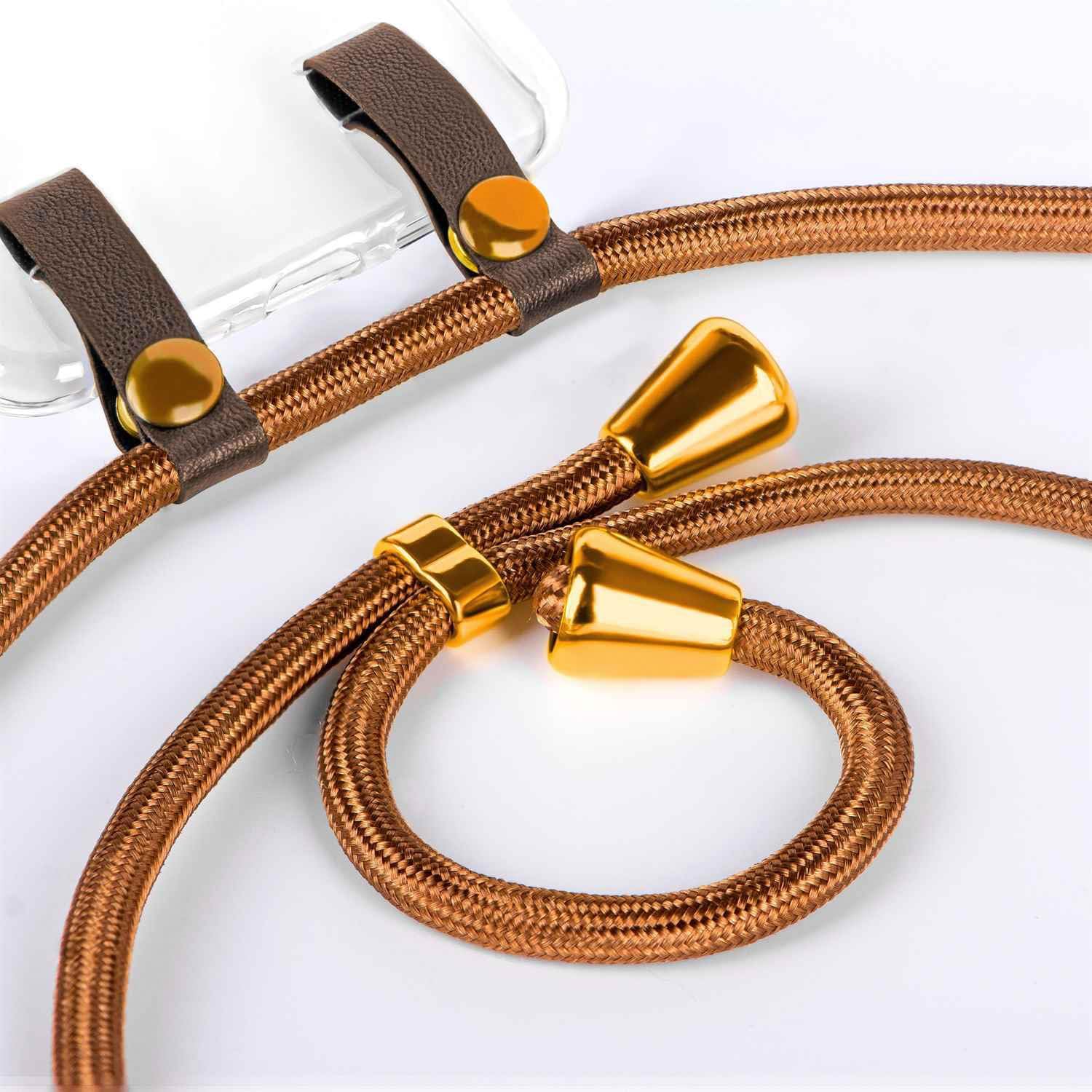 Detalle 2 de moex Chaîne de téléphone Portable pour Galaxy S20 / S20 5G – Étui en silicone avec sangle réglable en Golden
