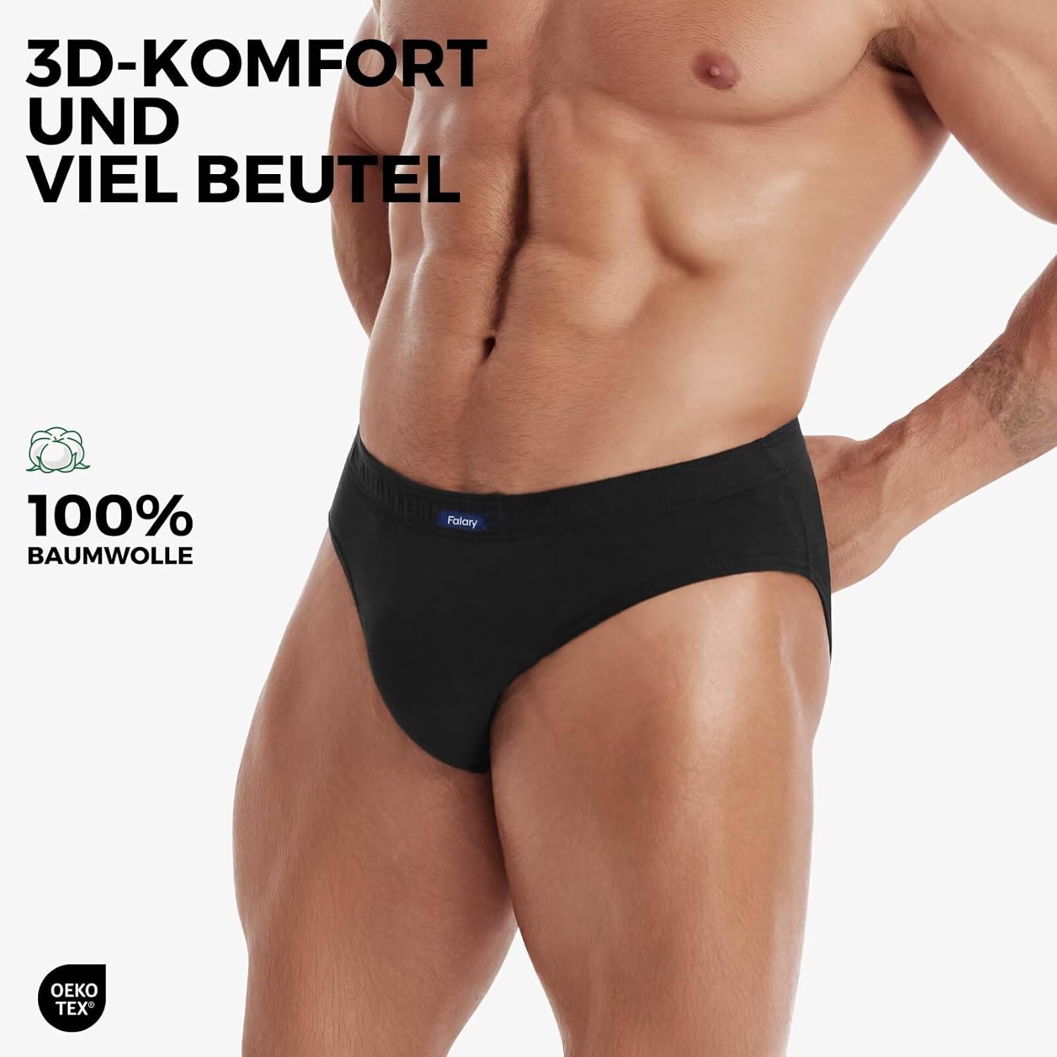Detalle de FALARY Slip Homme en coton stretch (lot de 6/12) sans étiquette – confort quotidien