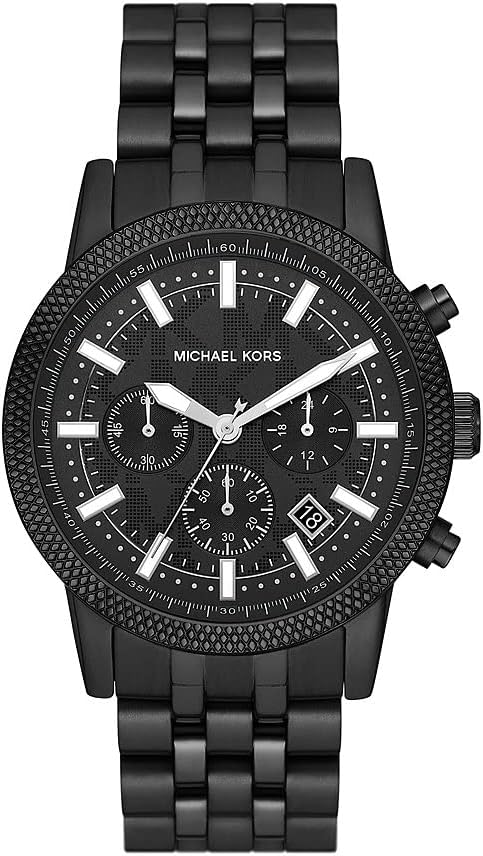 Detalle 2 de Michael Kors Hutton – Montre pour homme, mouvement chronographe (acier inoxydable ou cuir)