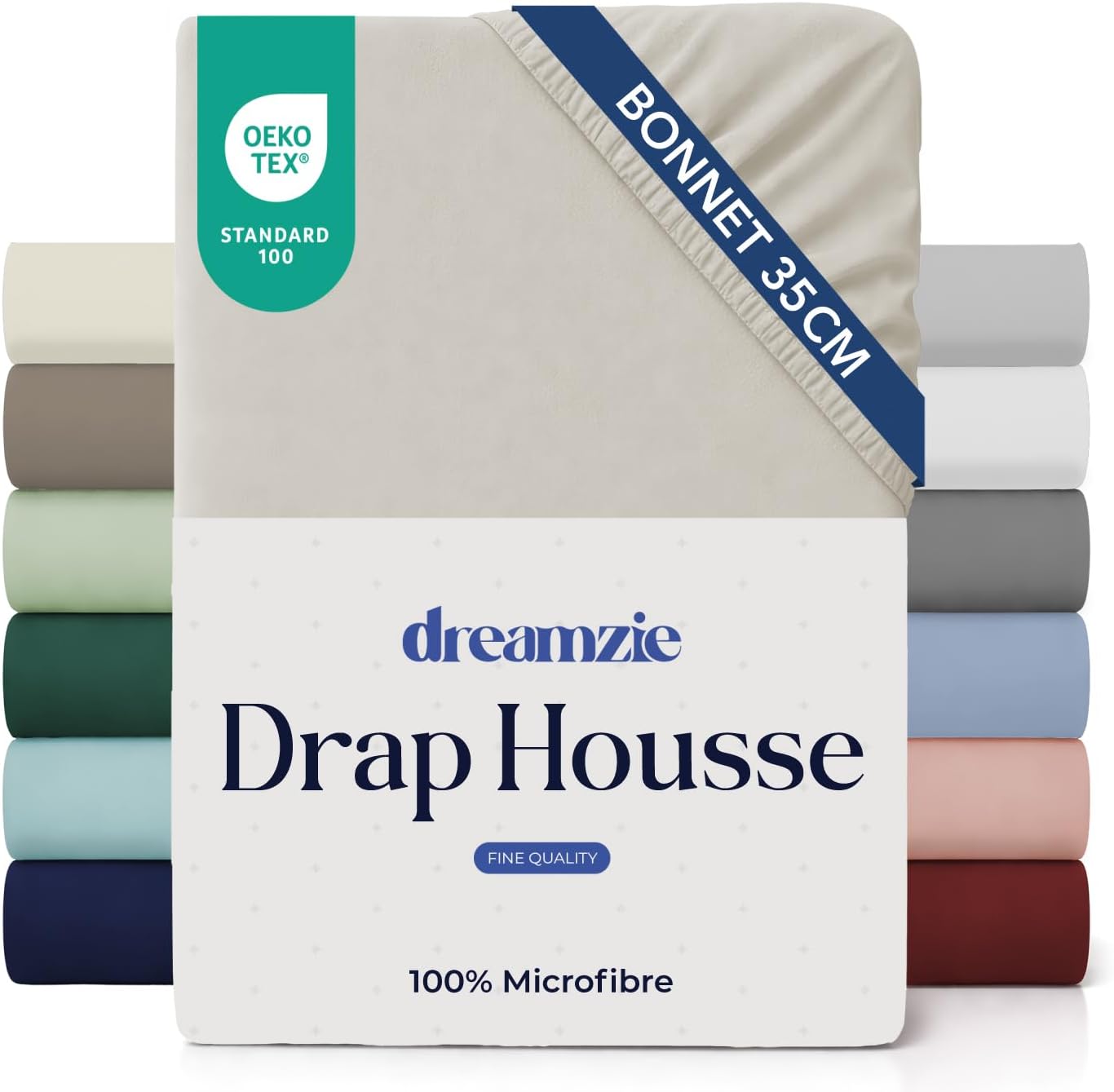 Detalle de Dreamzie Drap Housse 160 x 200 35 cm Beige