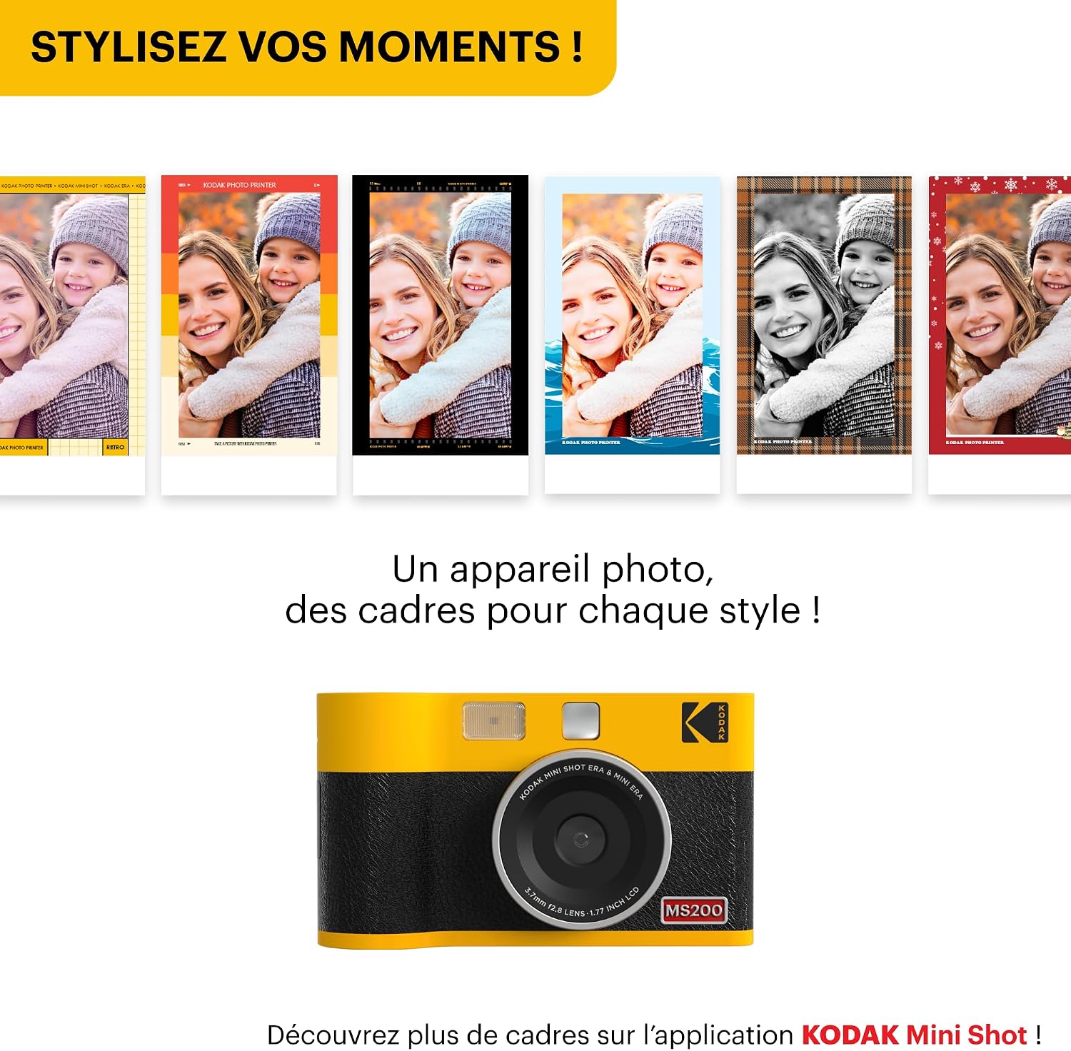 Detalle de Kodak Mini Shot 2 ERA 4PASS : appareil photo instantané et imprimante portable inclus 38 feuilles