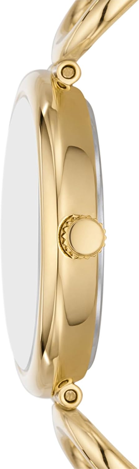 Detalle de FOSSIL Montre Carlie pour Femmes – Mouvement Quartz à 3 Aiguilles, Boîtier Or et Bracelet Acier Inoxydable