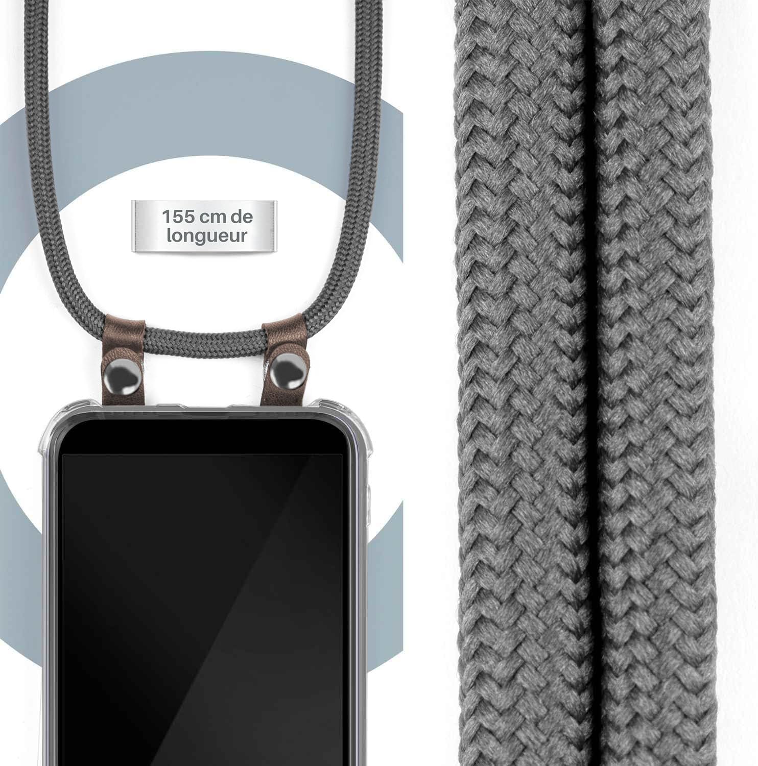 Detalle de moex Chaîne de téléphone Portable compatible Xiaomi Mi Note 10 / Note 10 Pro, coque avec sangle réglable en gris