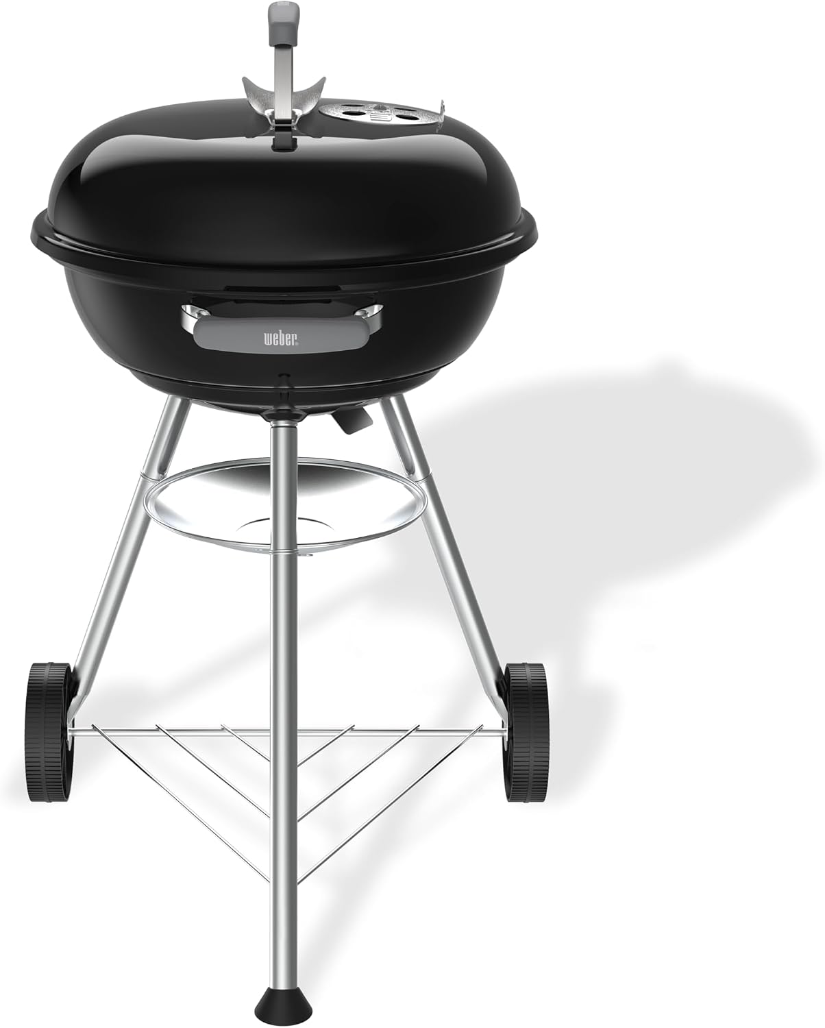 Detalle de Weber Compact Kettle barbecue à charbon (version 2026) – trépied avec roulettes, 47 cm, noir