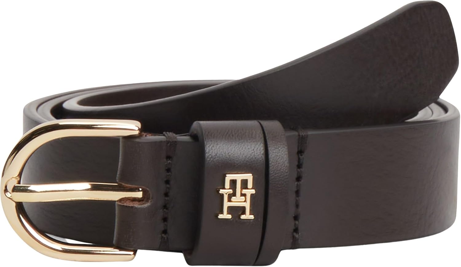 Detalle de Tommy Hilfiger Ceinture Femme Essential Effortless 2,5 cm en Cuir – Élégance simple et adaptable