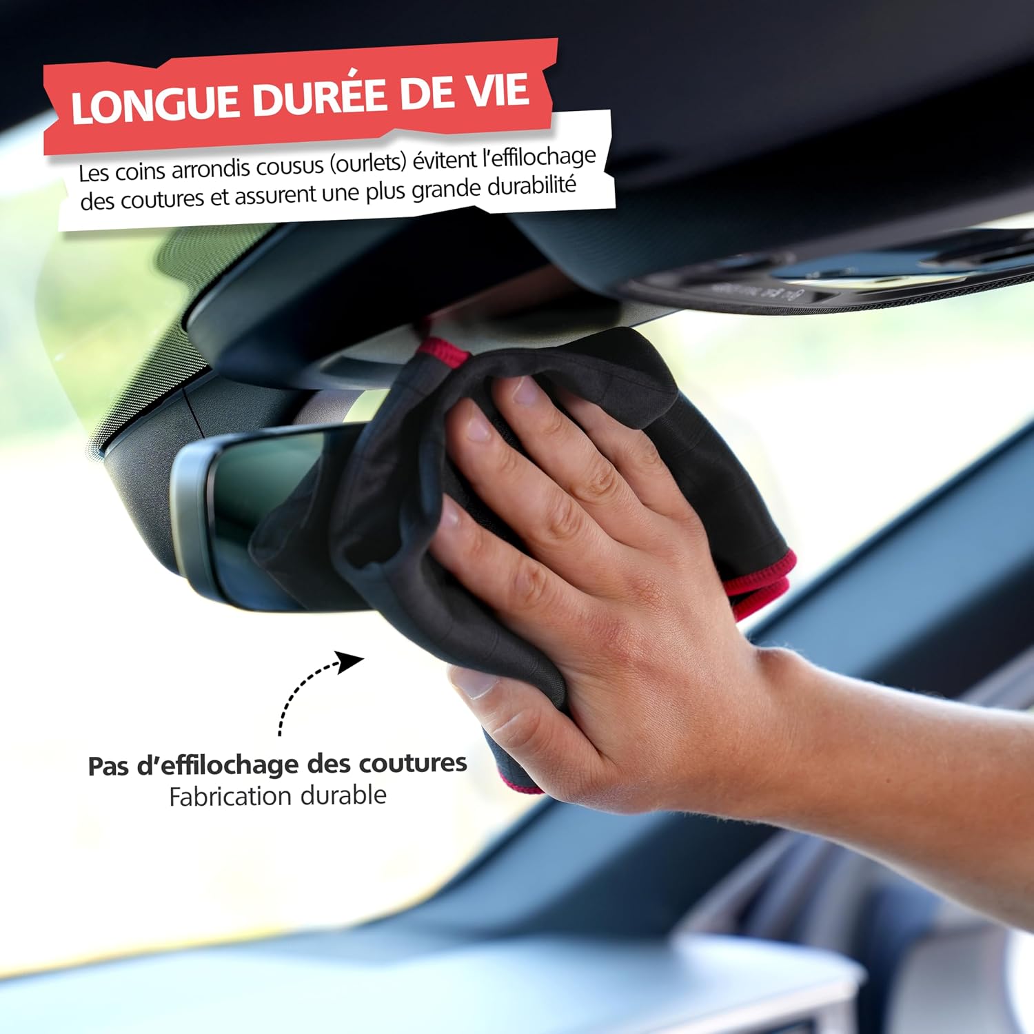 Detalle de SPRINGER ZX1400 – chiffon en fibres de carbone (lot de 2) 50 x 40 cm pour vitrages et écrans