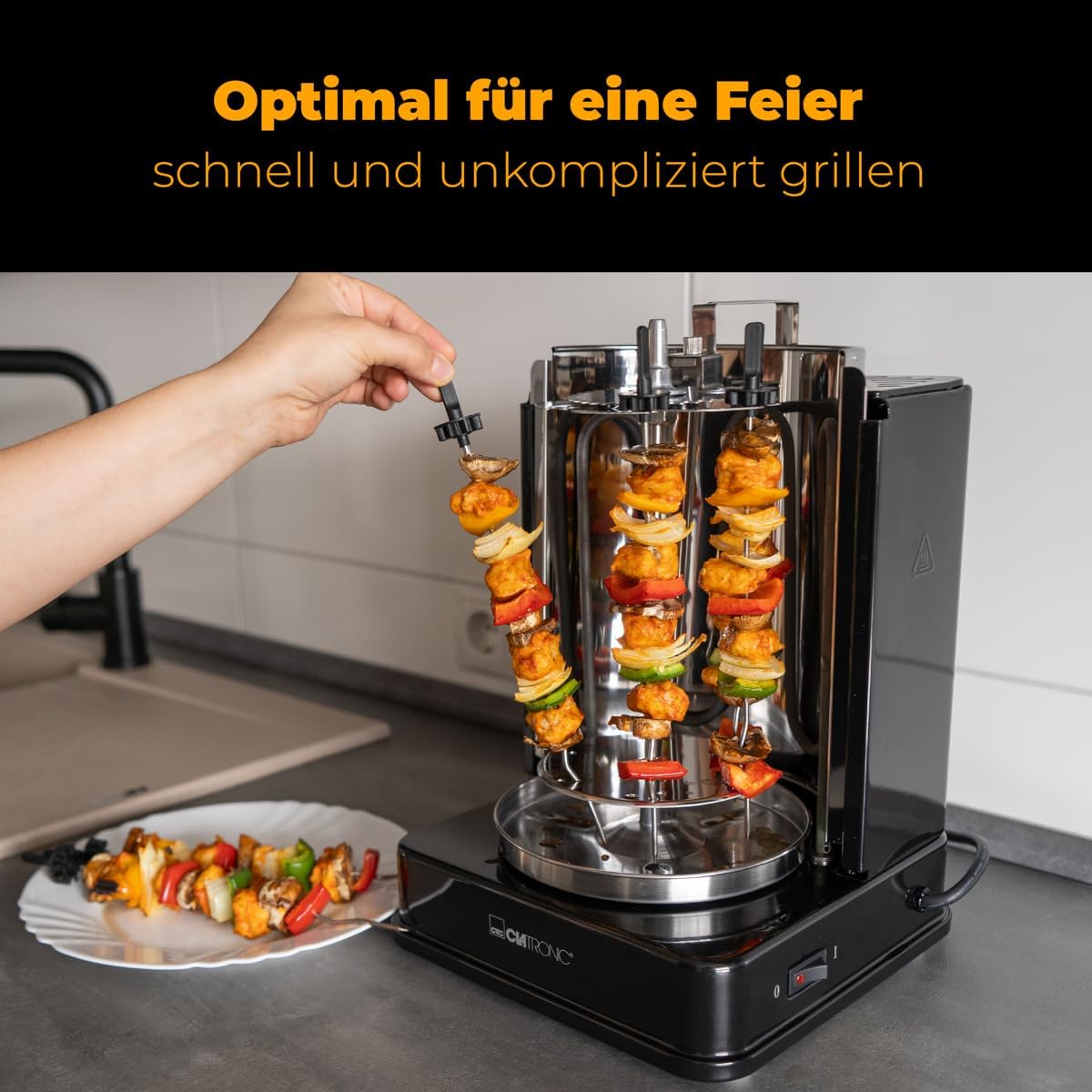 Thumbnail 6 de Clatronic Döner Multigrill DVG 3686 : gril vertical pour gyros, kebabs et brochettes