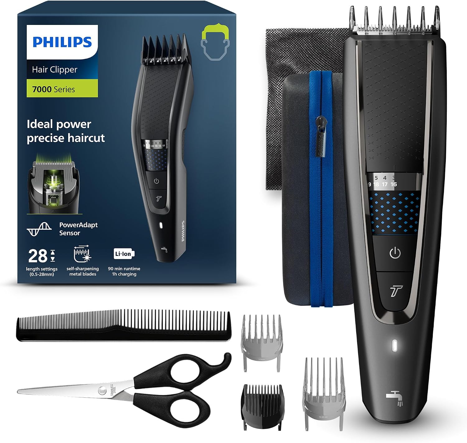 Detalle de Philips Série 7000 HC7650/15 — tondeuse multi-usage lavable, 28 longueurs
