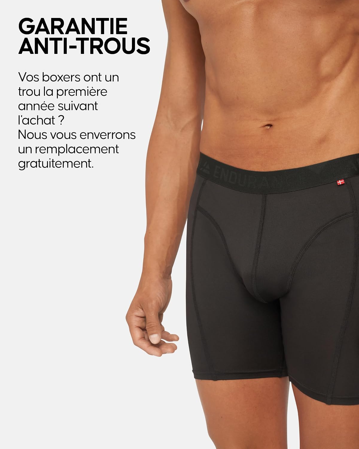 Detalle de DANISH ENDURANCE Boxers de course anti-frottements (lot de 3) — séchage rapide, respirants