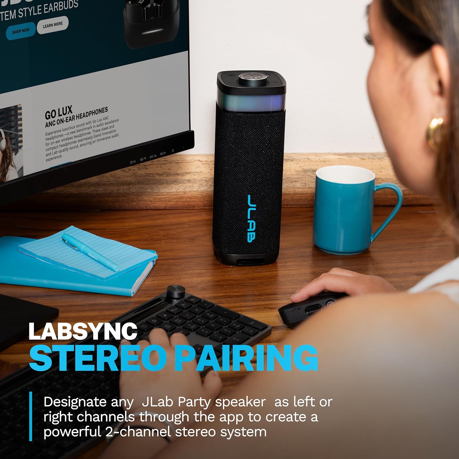 Detalle 1 de JLab JBuds Party enceinte Bluetooth avec 30 W ⚡