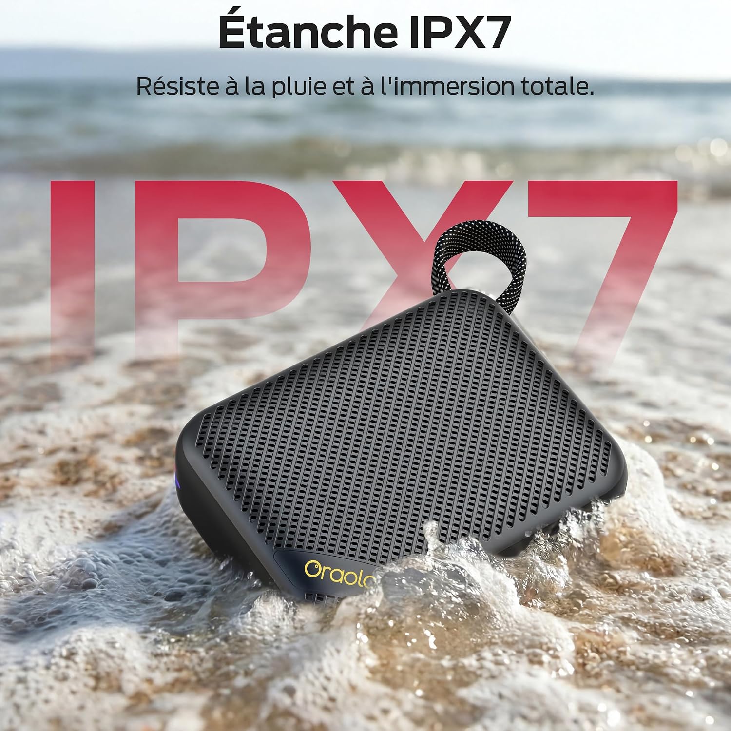 Detalle de Oraolo Enceinte Bluetooth Portable: son puissant, étanche et prête pour l’extérieur