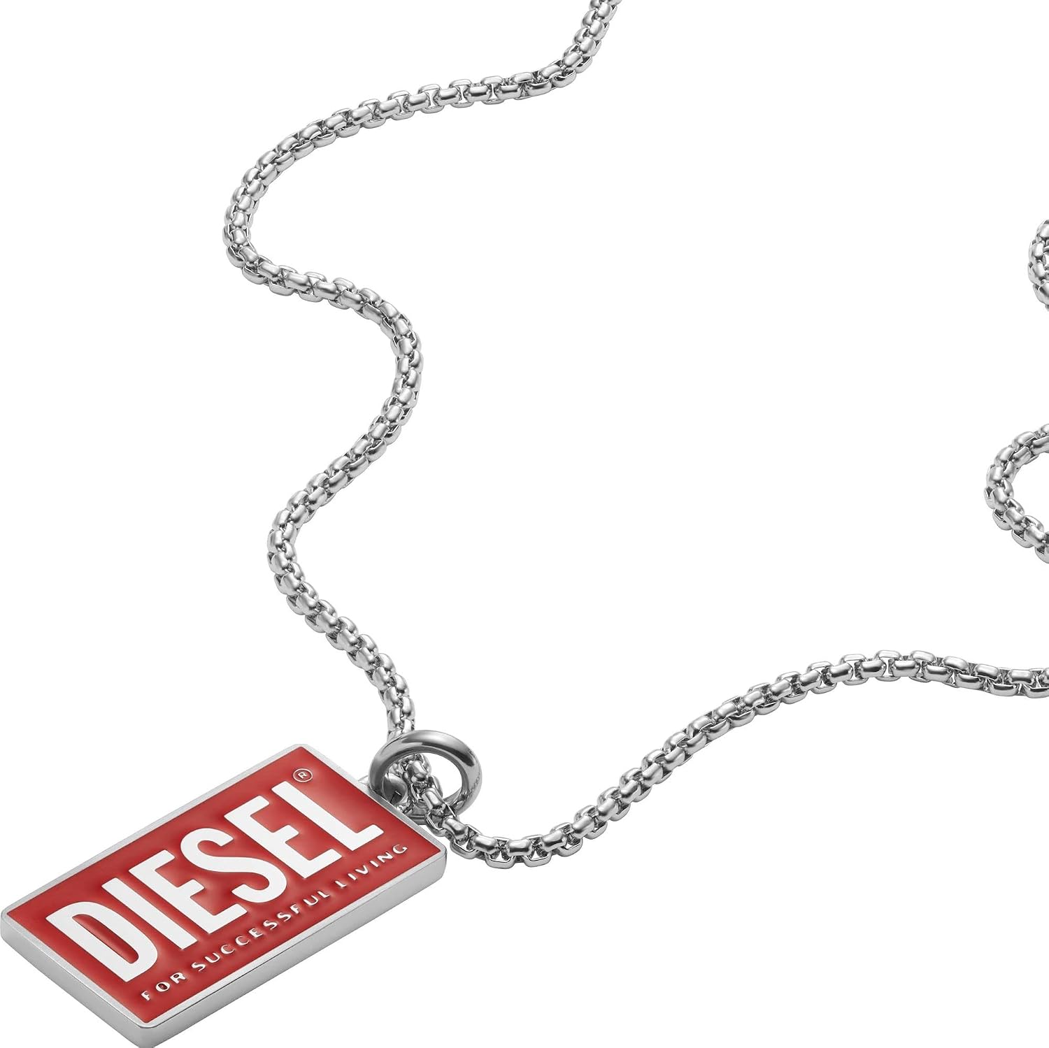 Detalle 2 de Diesel Homme collier dog tag acier inoxydable