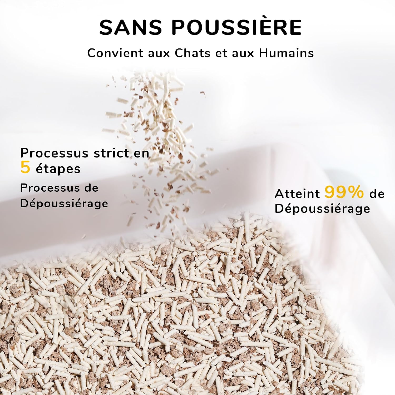 Detalle de FUKUMARU Litière pour Chat en Tofu, 10,8 kg — Absorption rapide, sans poussière et réutilisable
