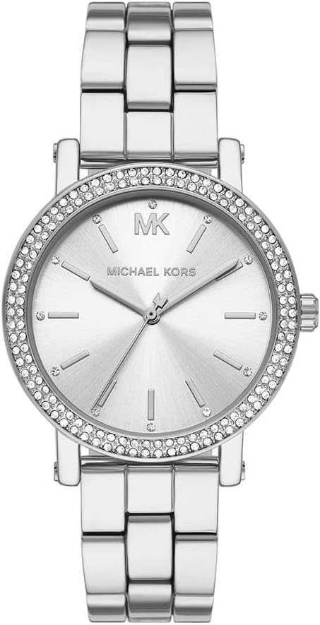 Detalle de Michael Kors Corey Montre Femme – Montre quartz à 3 aiguilles avec bracelet acier ou cuir