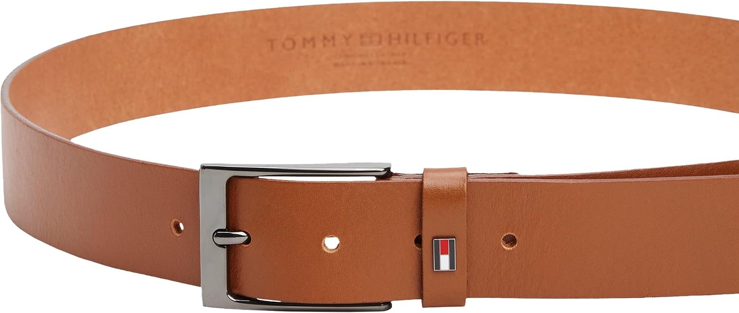 Detalle de Tommy Hilfiger Ceinture homme Layton en cuir 3,5 cm