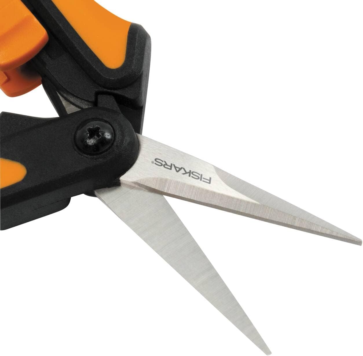 Detalle 2 de Fiskars Solid Ciseaux à élaguer SP13 – MicroTip, Orange/Noir (21,5 cm, Ø 5 mm)