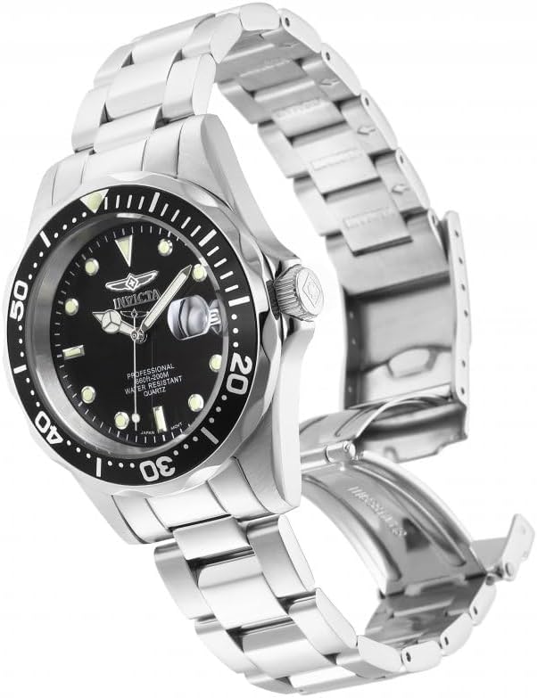 Detalle de Invicta Pro Diver Montre Quartz en Acier Inoxydable – 37 mm, cadran noir