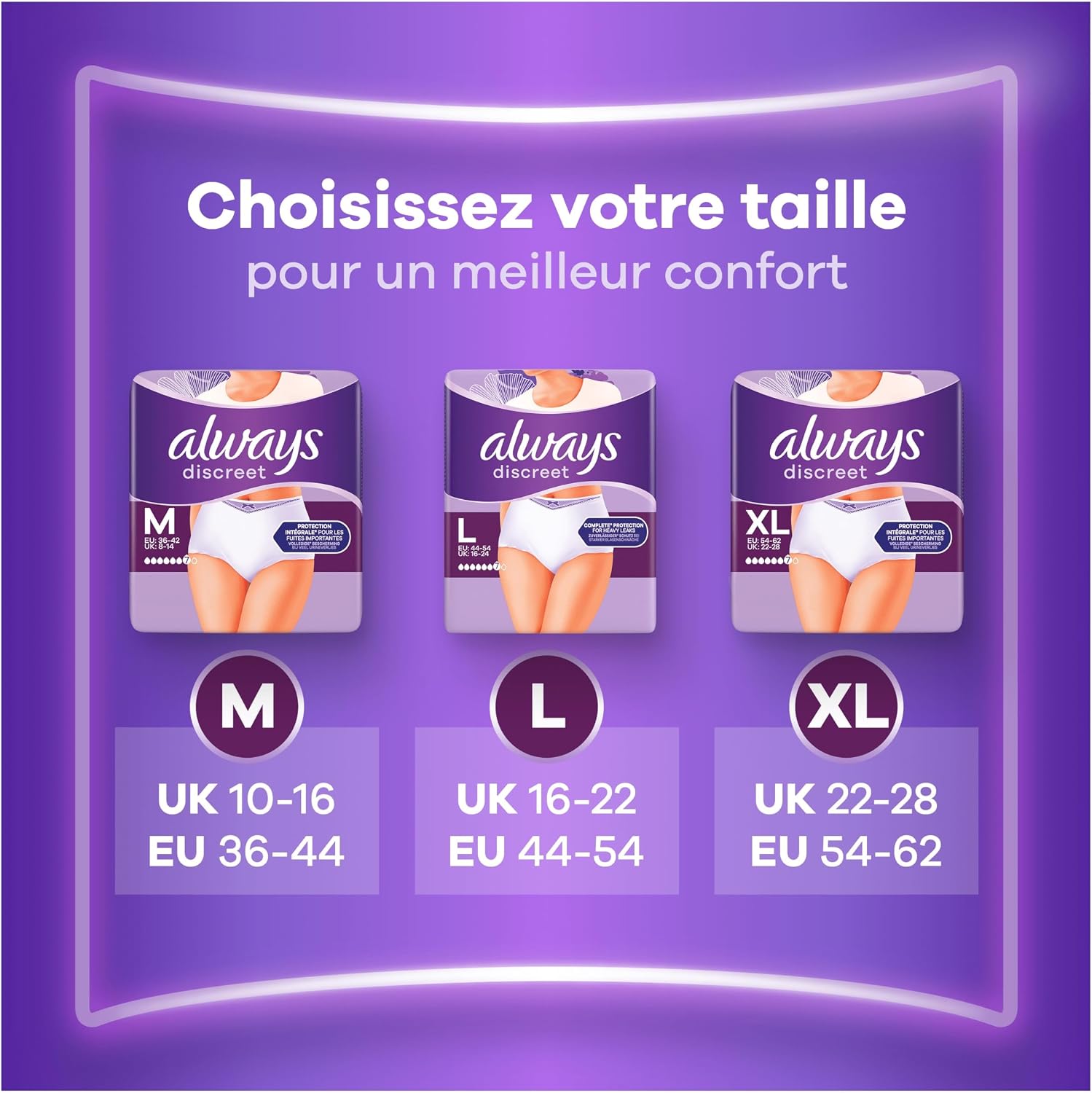 Thumbnail 6 de Always Discreet 36 Culottes Incontinence Femme Plus, Taille M, Blanc – Protection Très Absorbante